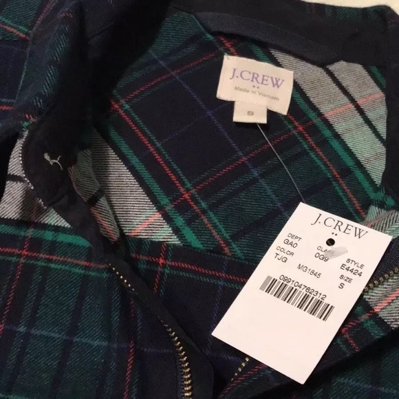 NEW J. Crew plaid shacket shirt jacket/zip up popover - Picture 4 of 8